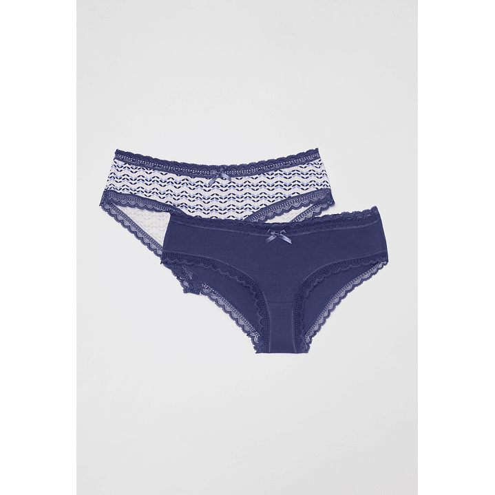 Calzón Bipack Encaje Mujer Azul Familyshop 1