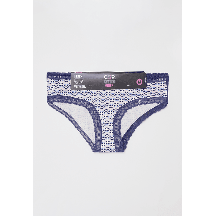 Calzón Bipack Encaje Mujer Azul Familyshop 2