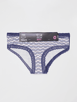 Calzón Bipack Encaje Mujer Azul Familyshop