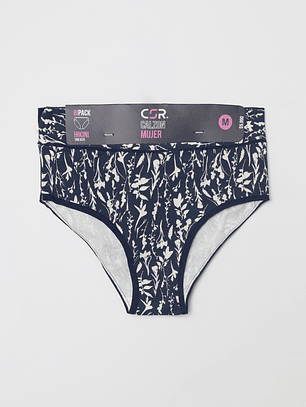 Calzón Bipack Liso Mujer Negro Familyshop