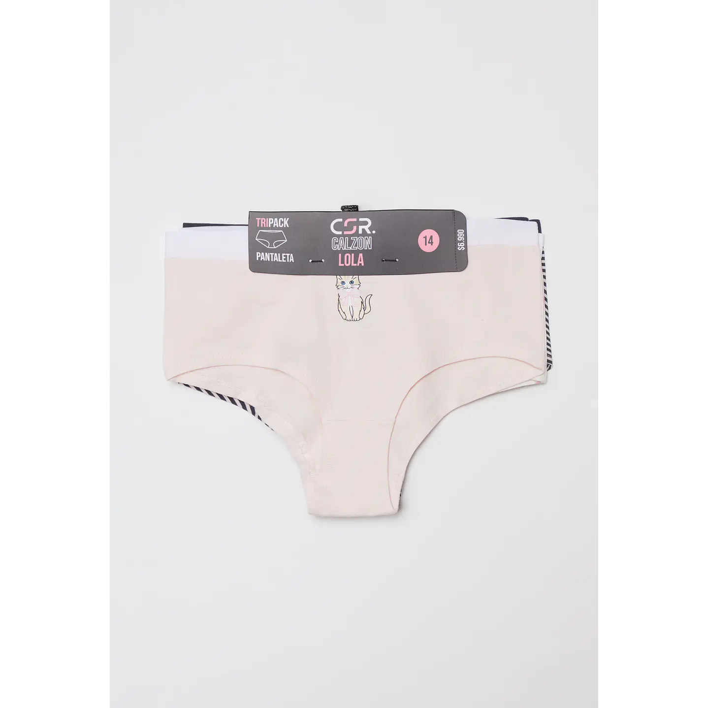 Calzón Tripack Liso Lola Rosado Familyshop 2