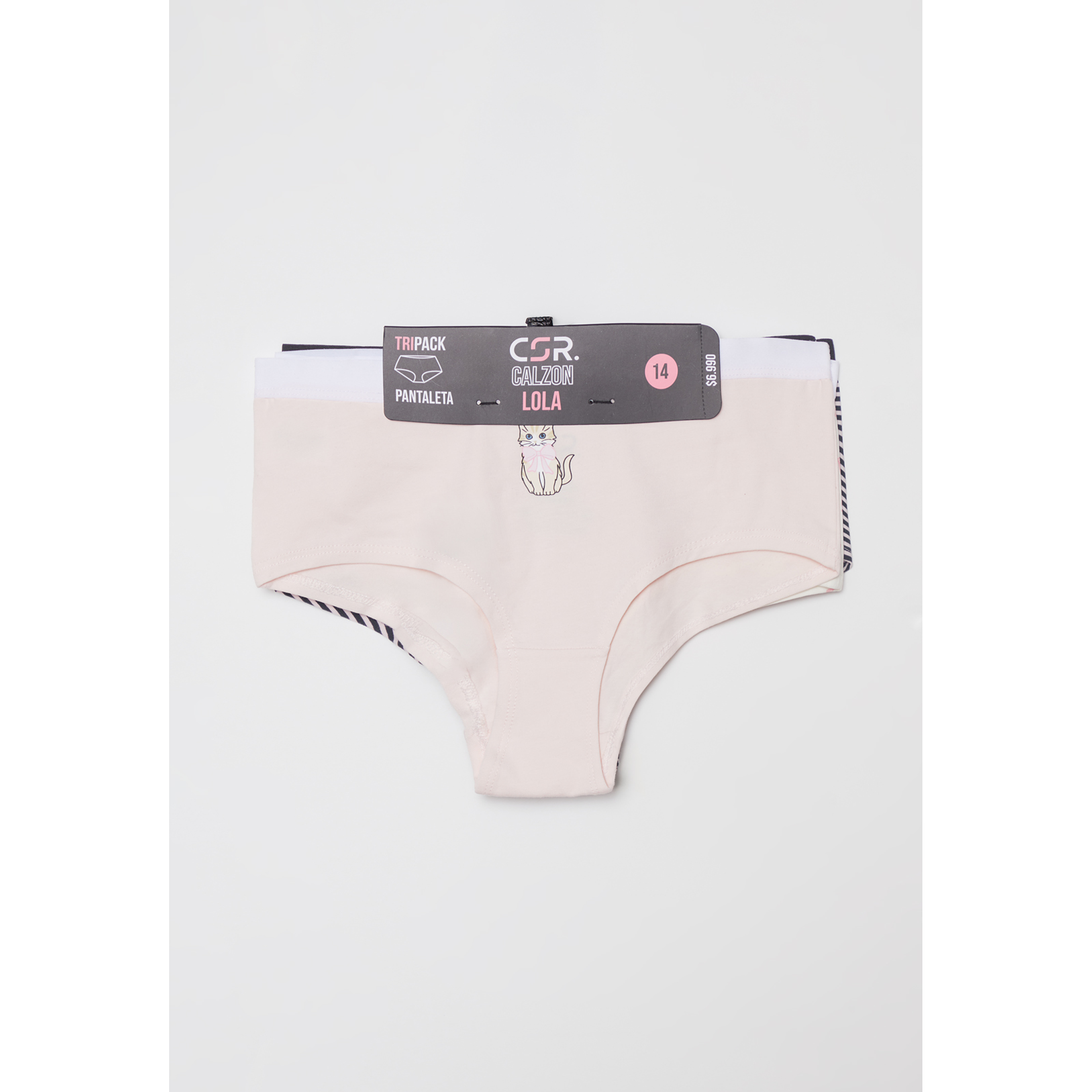 Calzón Tripack Liso Lola Rosado Familyshop 2