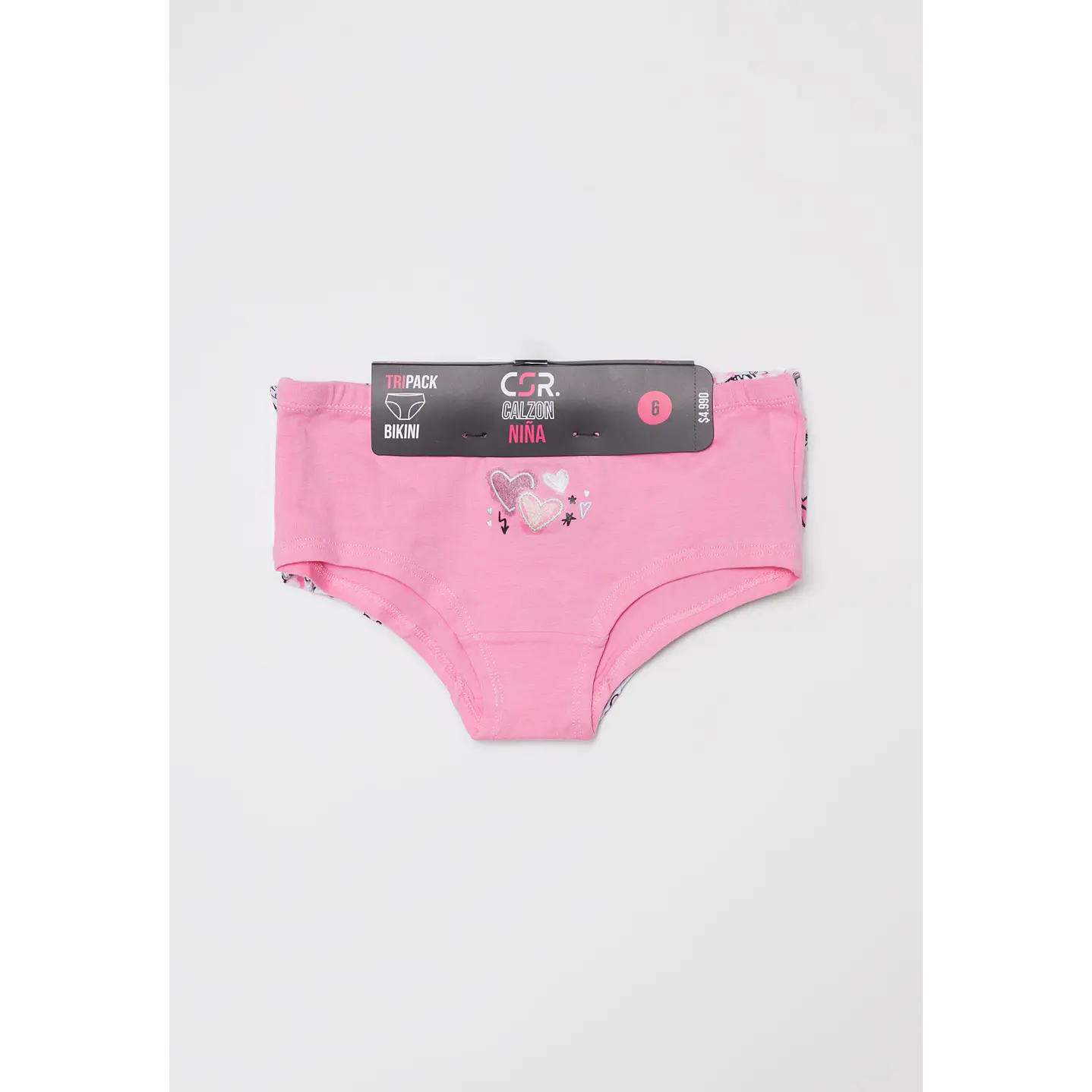 Calzón Tripack Liso Print Niña Rosado Familyshop 2
