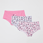 Calzón Tripack Liso Print Niña Rosado Familyshop - Miniatura 1