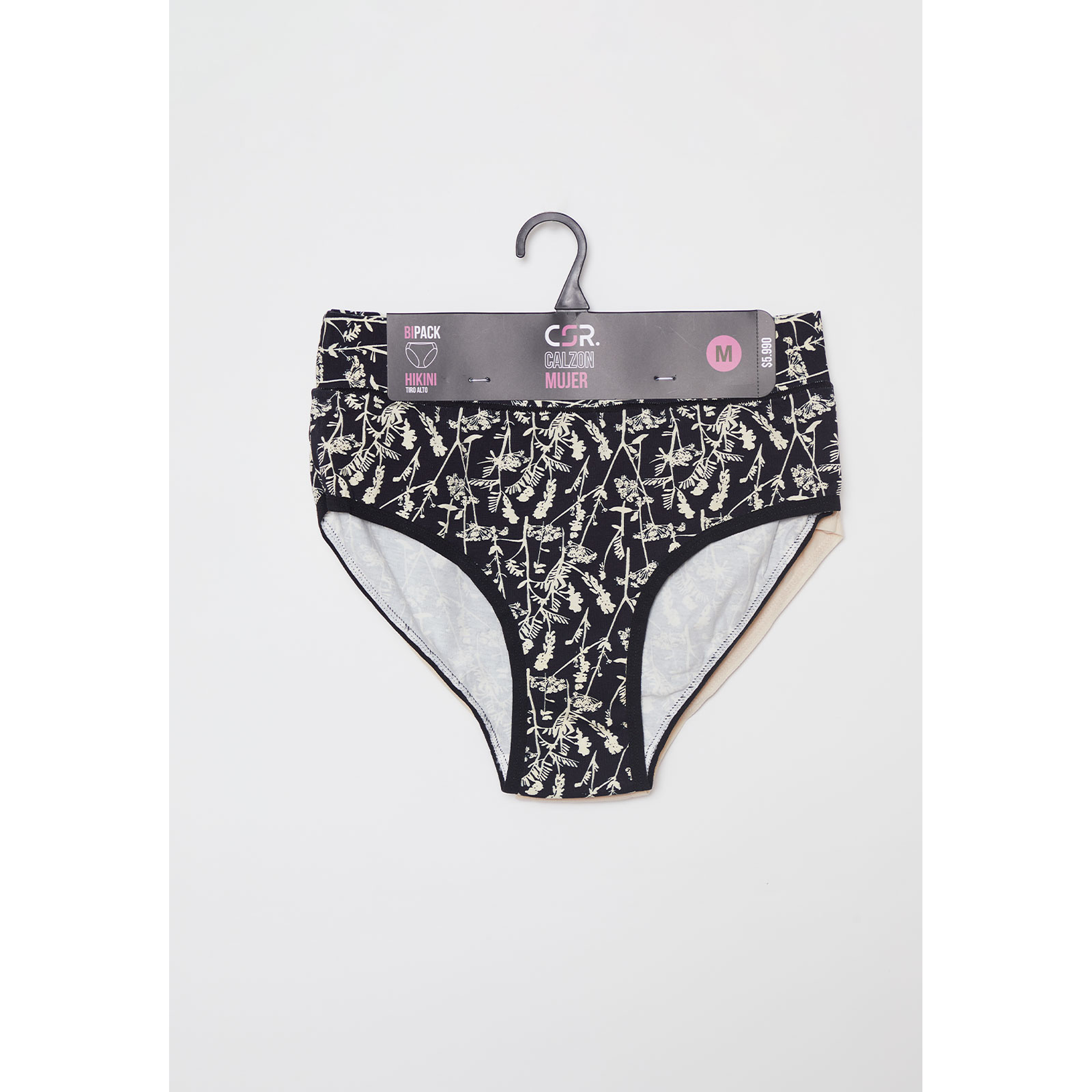 Calzón Bipack Tiro Alto Liso Mujer Amarilla Familyshop 2