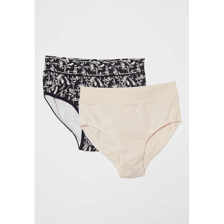 Calzón Bipack Tiro Alto Liso Mujer Amarilla Familyshop 1