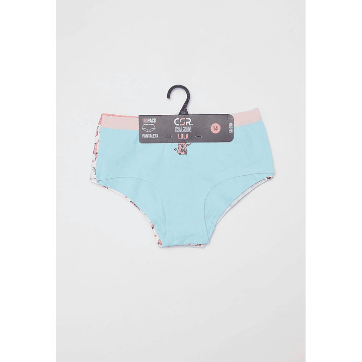 Calzón Tripack Liso Lola Celeste Familyshop 2