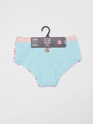 Calzón Tripack Liso Lola Celeste Familyshop