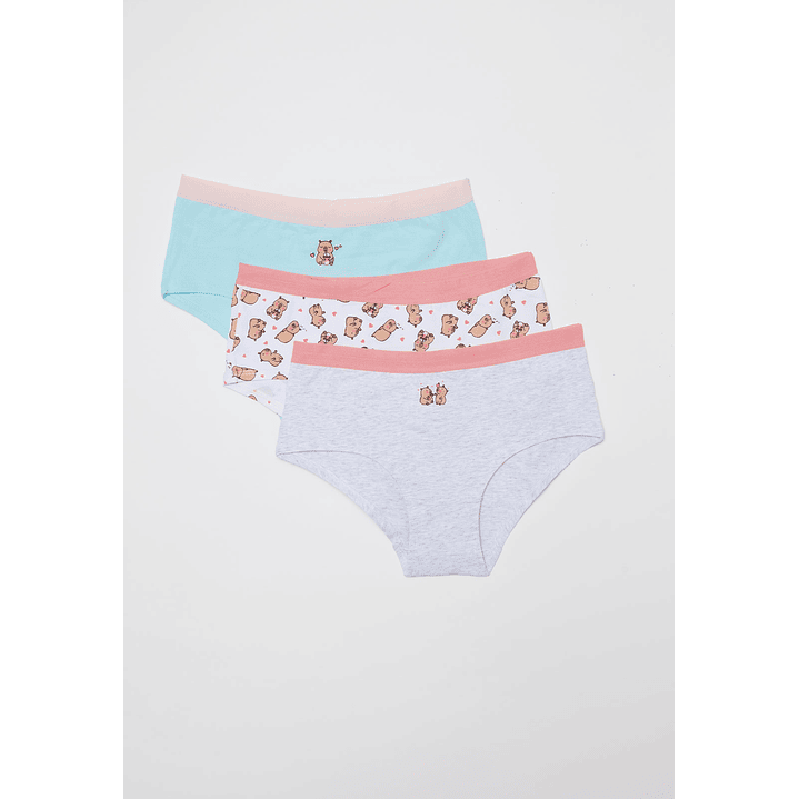 Calzón Tripack Liso Lola Celeste Familyshop 1
