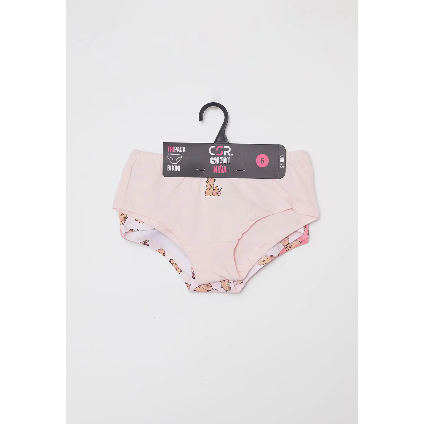 Calzón Tripack Liso Niña Rosado Familyshop 2