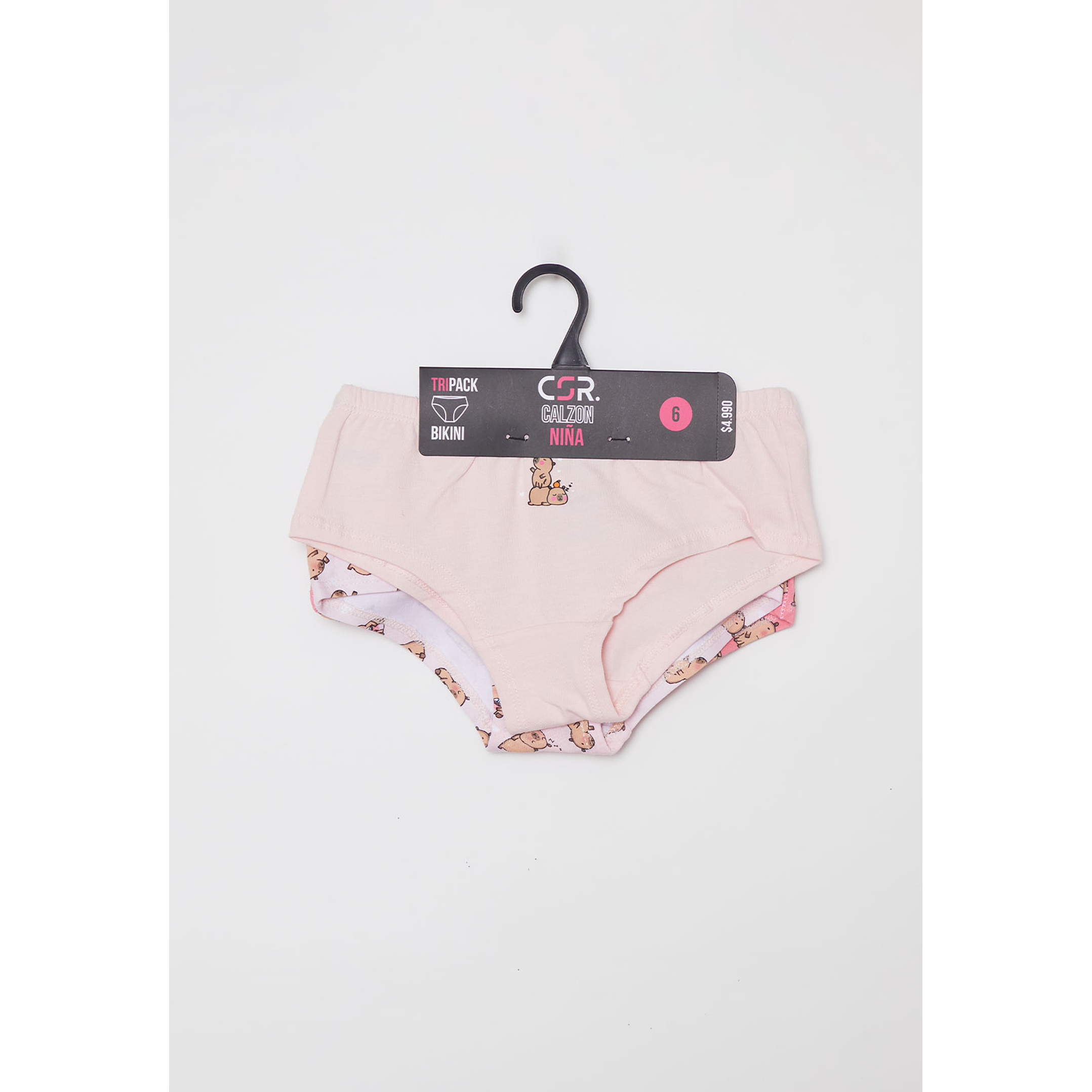 Calzón Tripack Liso Niña Rosado Familyshop 2