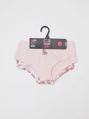 Calzón Tripack Liso Niña Rosado Familyshop