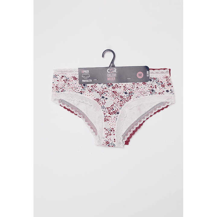 Calzón Bipack Encaje Mujer Blanco Familyshop 2