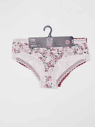 Calzón Bipack Encaje Mujer Blanco Familyshop