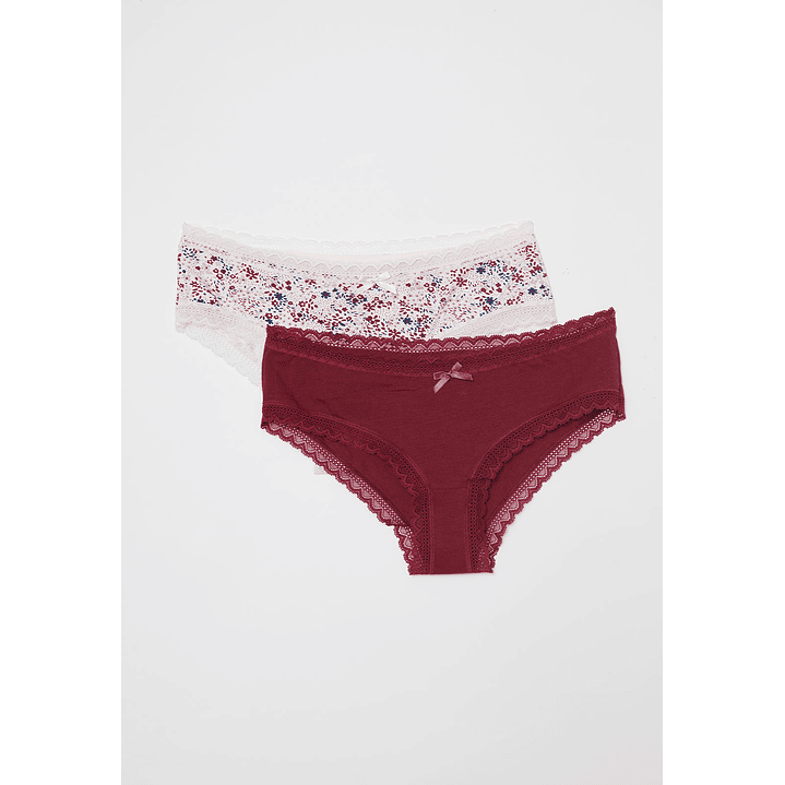 Calzón Bipack Encaje Mujer Blanco Familyshop 1