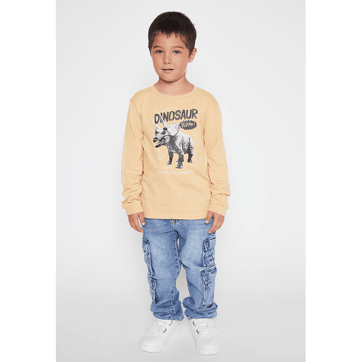 Polera Dino Niño Mostaza Familyshop 2