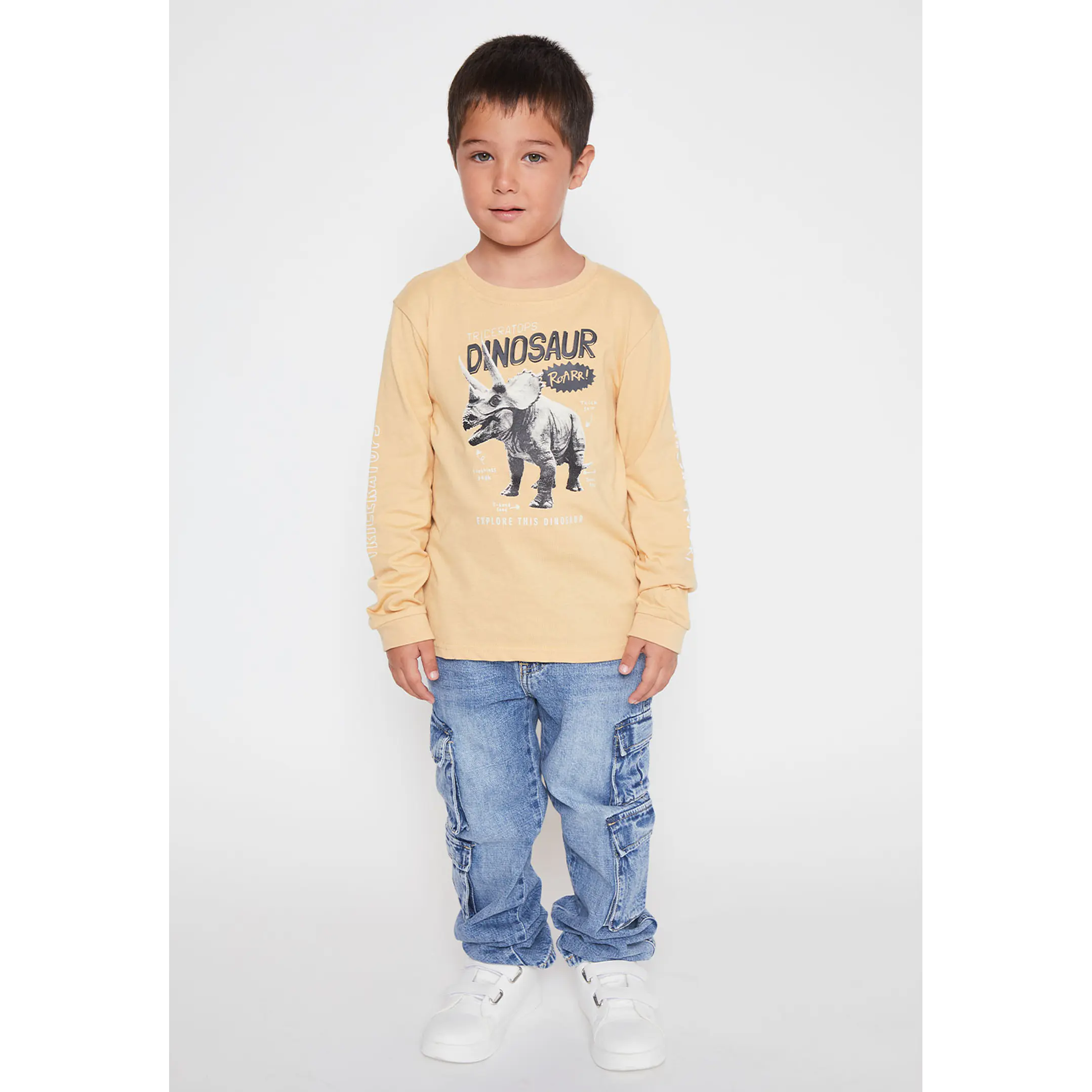 Polera Dino Niño Mostaza Familyshop 2