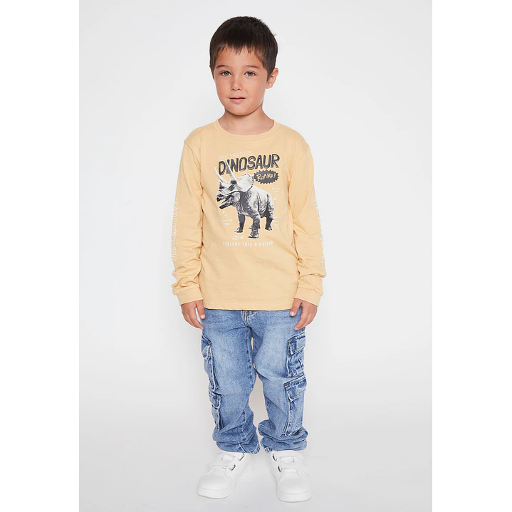 Polera Dino Niño Mostaza Familyshop 2