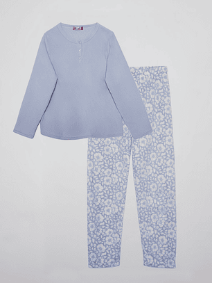 Pijama Polar Mujer Celeste Familyshop