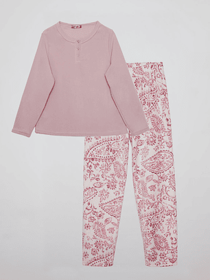 Pijama Polar Mujer Rosado Familyshop