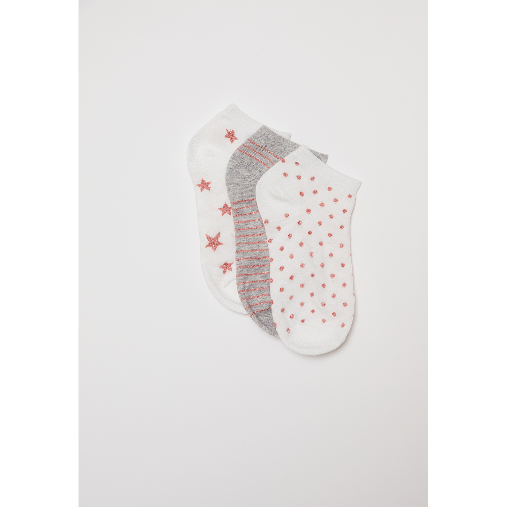 Calcetín Tripack Corto Mujer Blanco Familyshop 1