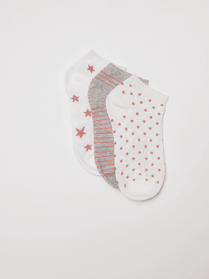 Calcetín Tripack Corto Mujer Blanco Familyshop