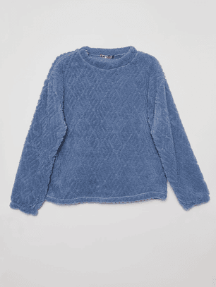 Pijama Peludo Mujer Azul Familyshop