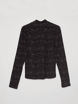 Polera Manga Larga Snake Mujer Negro Familyshop