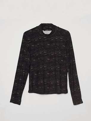 Polera Manga Larga Snake Mujer Negro Familyshop