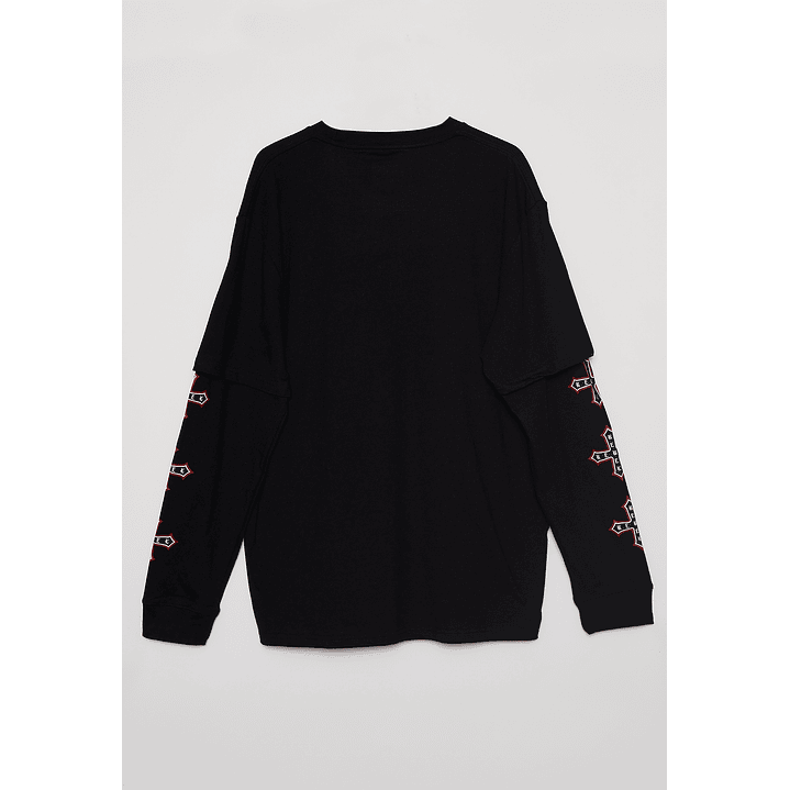 Polera Manga Larga Cruz Hombre Negro Familyshop 2