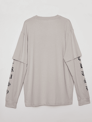 Polera Manga Larga Crush Hombre Gris Familyshop