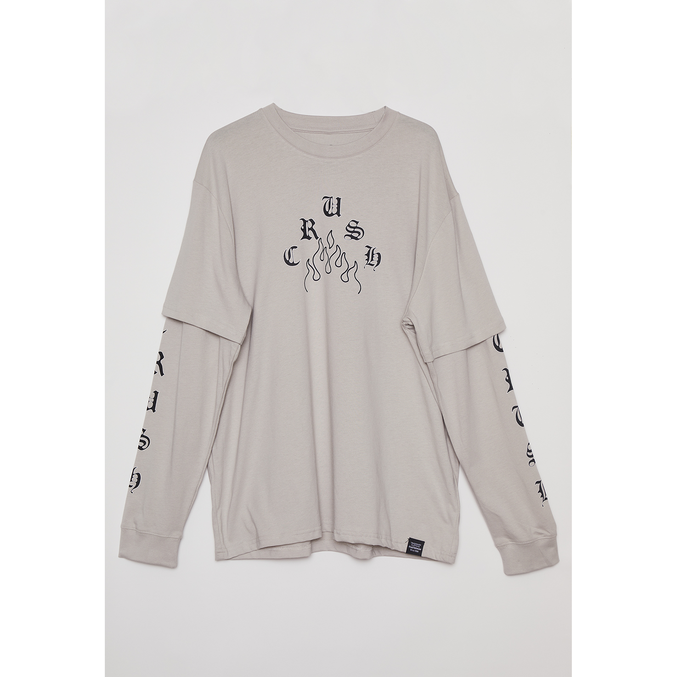 Polera Manga Larga Crush Hombre Gris Familyshop 1