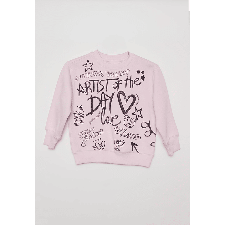 Polerón Graffiti Niña Lila Familyshop 1