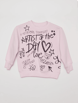 Polerón Graffiti Niña Lila Familyshop