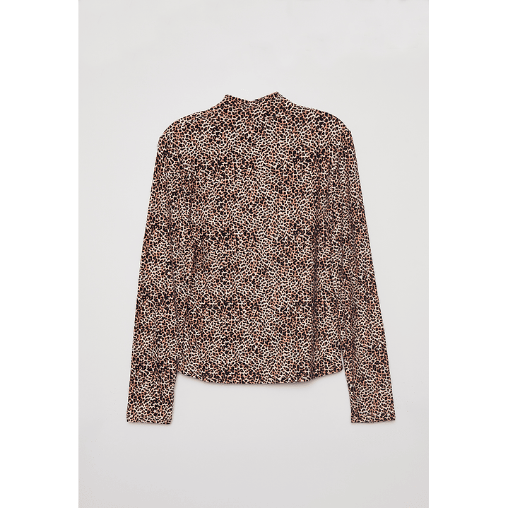 Polera Manga Larga Alto Mujer Café Familyshop 2