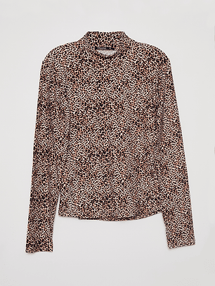 Polera Manga Larga Alto Mujer Café Familyshop