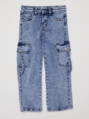 Jeans Cargo Niña Azul Familyshop
