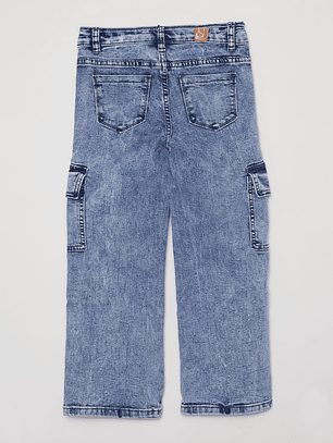 Jeans Cargo Niña Azul Familyshop