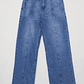 Jeans Wide Leg Costura Mujer Azul Familyshop - Miniatura 1