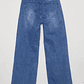 Jeans Wide Leg Costura Mujer Azul Familyshop - Miniatura 2
