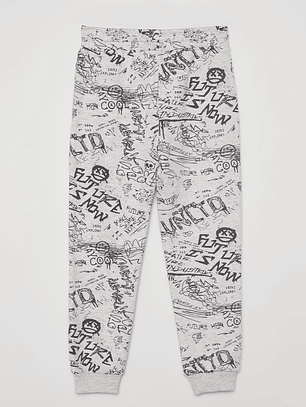 Pantalón Buzo Graffiti Niño Gris Familyshop