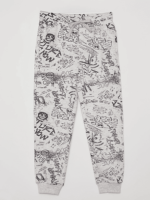 Pantalón Buzo Graffiti Niño Gris Familyshop
