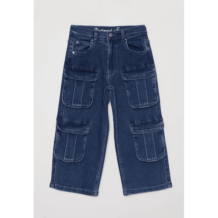Jeans Cargo Multibolsillo Niña Azul Familyshop 1