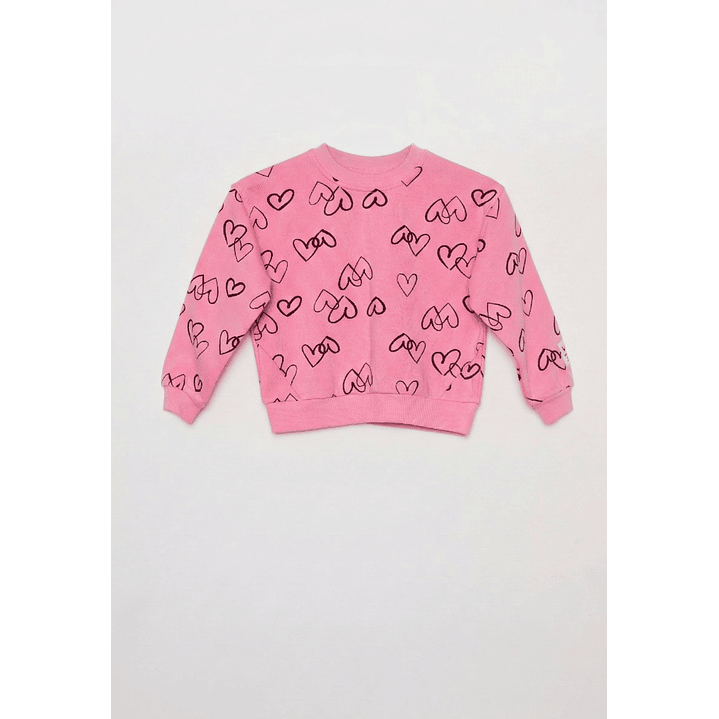 Polerón Corazones Niña Fucsia Familyshop 1