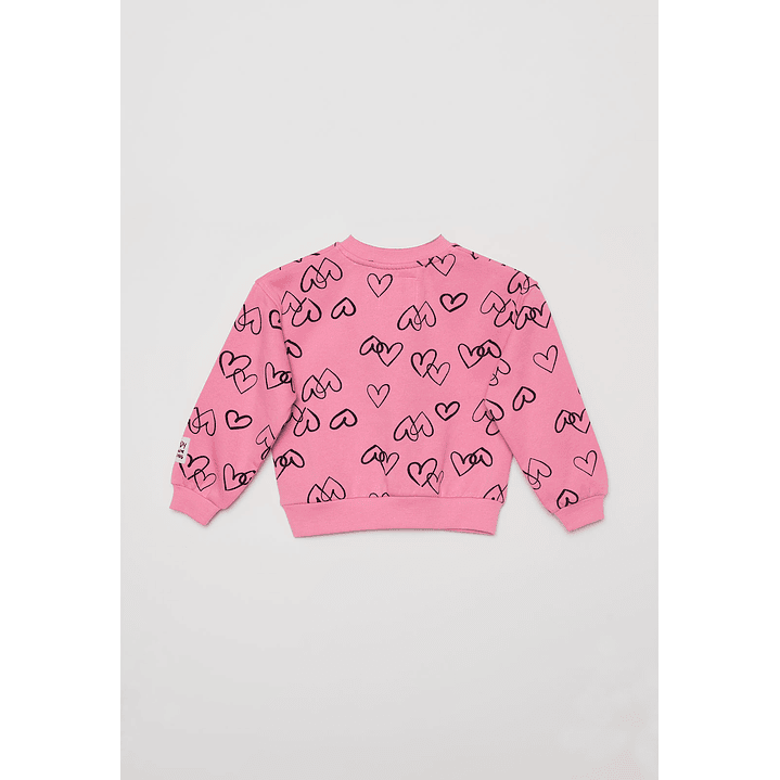 Polerón Corazones Niña Fucsia Familyshop 2
