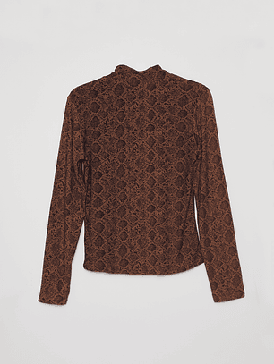 Polera Print Mujer Café Familyshop