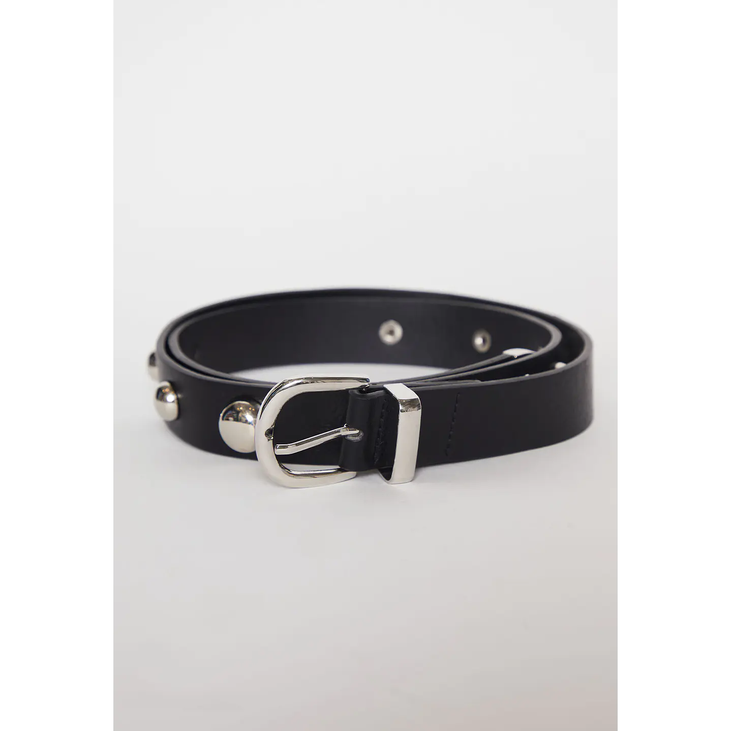 Cinturón Eyelet Tachas Circulo Mujer Negro Familyshop 1