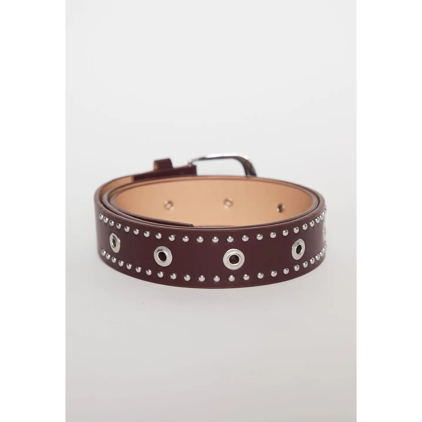Cinturón Eyelet Tachas Mujer Burdeo Familyshop 2