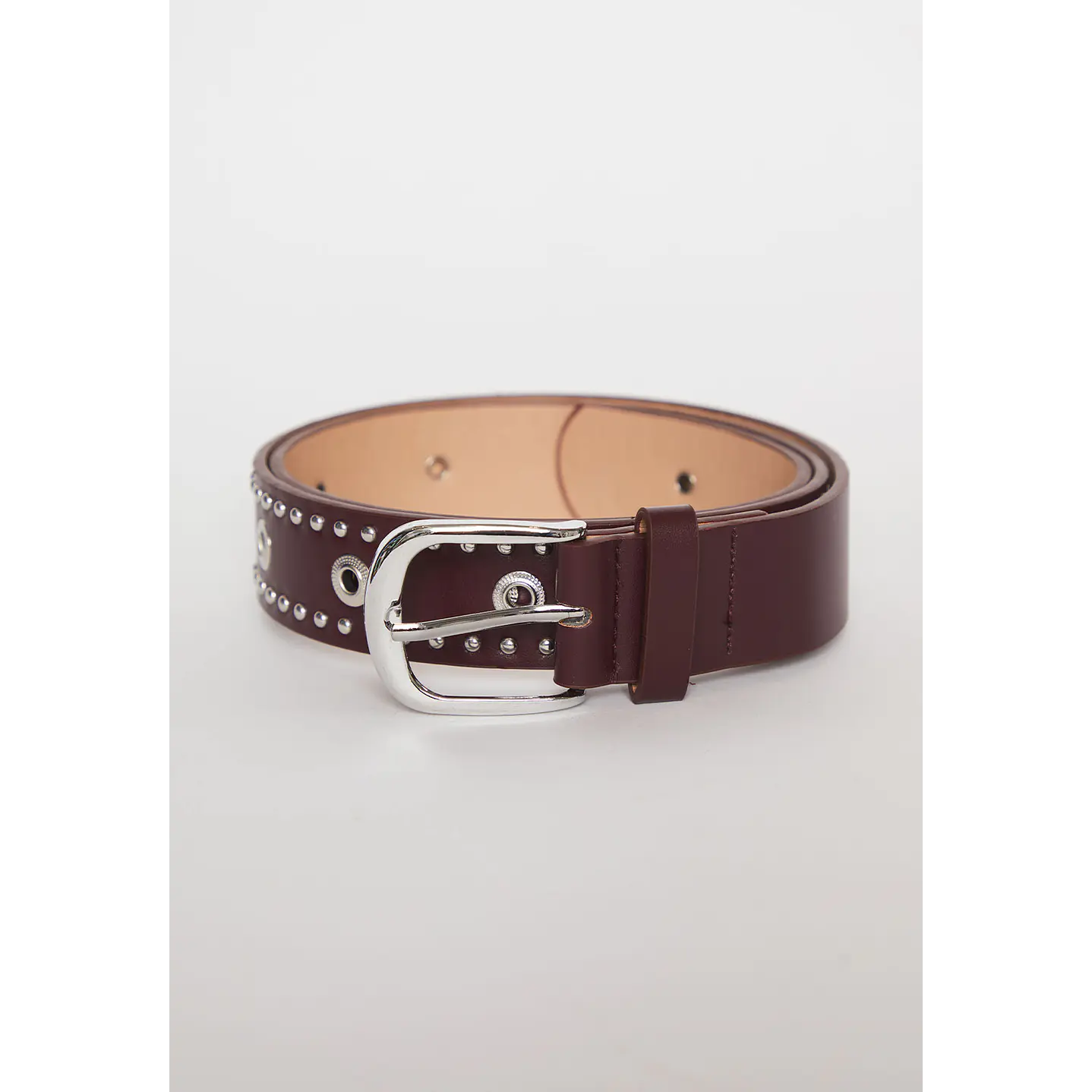 Cinturón Eyelet Tachas Mujer Burdeo Familyshop 1