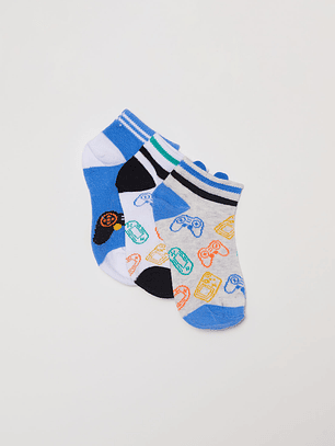 Calcetín Tripack Corto Print3 Niño Azul Familyshop